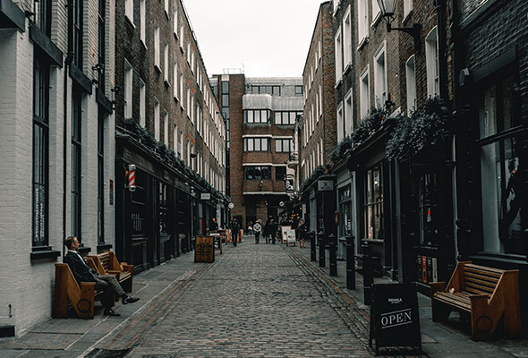 A promanade, an example of walkable streets