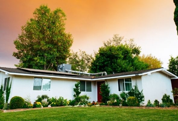 home with solar panels